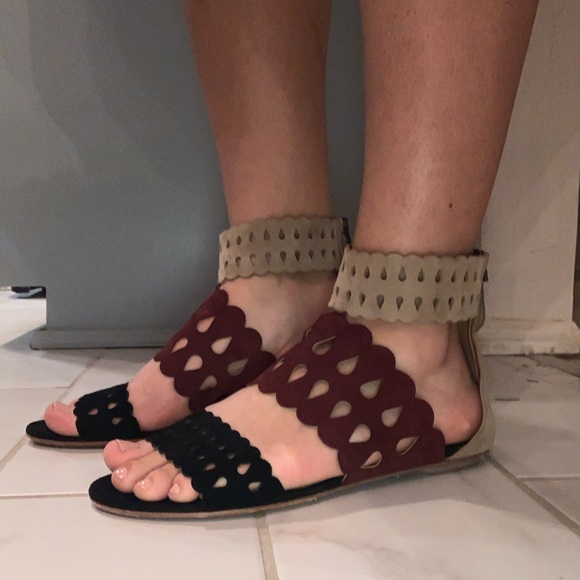 Alaia Shoes - Alaia Black Suede Cut Out Sandals